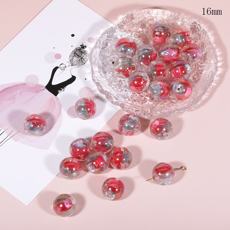 Wholesale Magic star geometric ball 16mm resin through hole loose beads